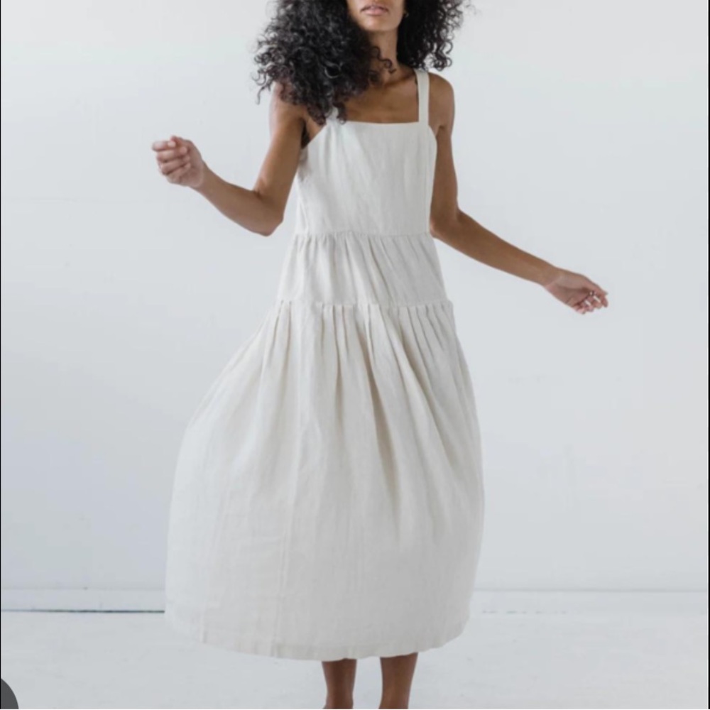 First Rite Amar Dress in Salt Linen